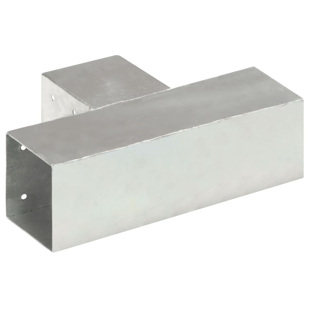 vidaXL Post Connector T Shape Galvanised Metal 91x91 mm