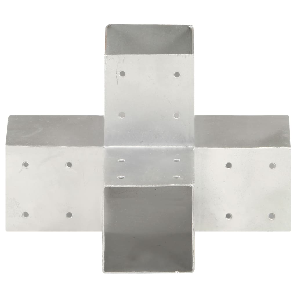 vidaXL Post Connector X Shape Galvanised Metal 91x91 mm