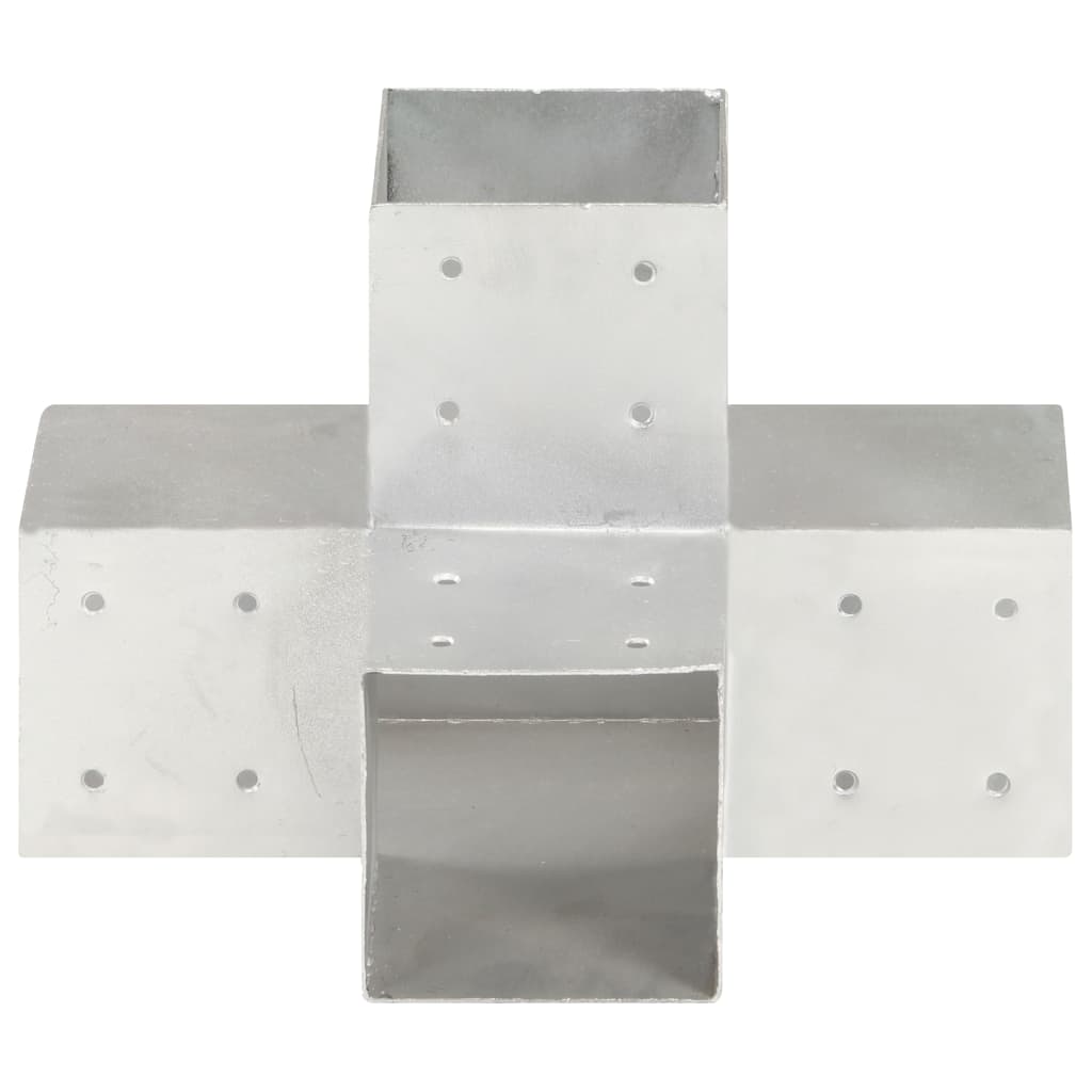 vidaXL Post Connector X Shape Galvanised Metal 101x101 mm