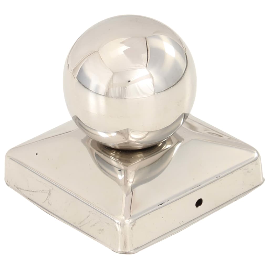 145494 vidaXL Post Caps 6 pcs Globe Final Stainless Steel 81x81 mm