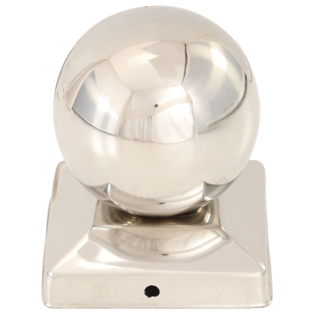 145494 vidaXL Post Caps 6 pcs Globe Final Stainless Steel 81x81 mm