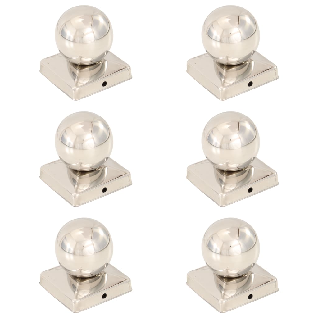 Post Caps 6 pcs Globe Final Stainless Steel 101x101 mm