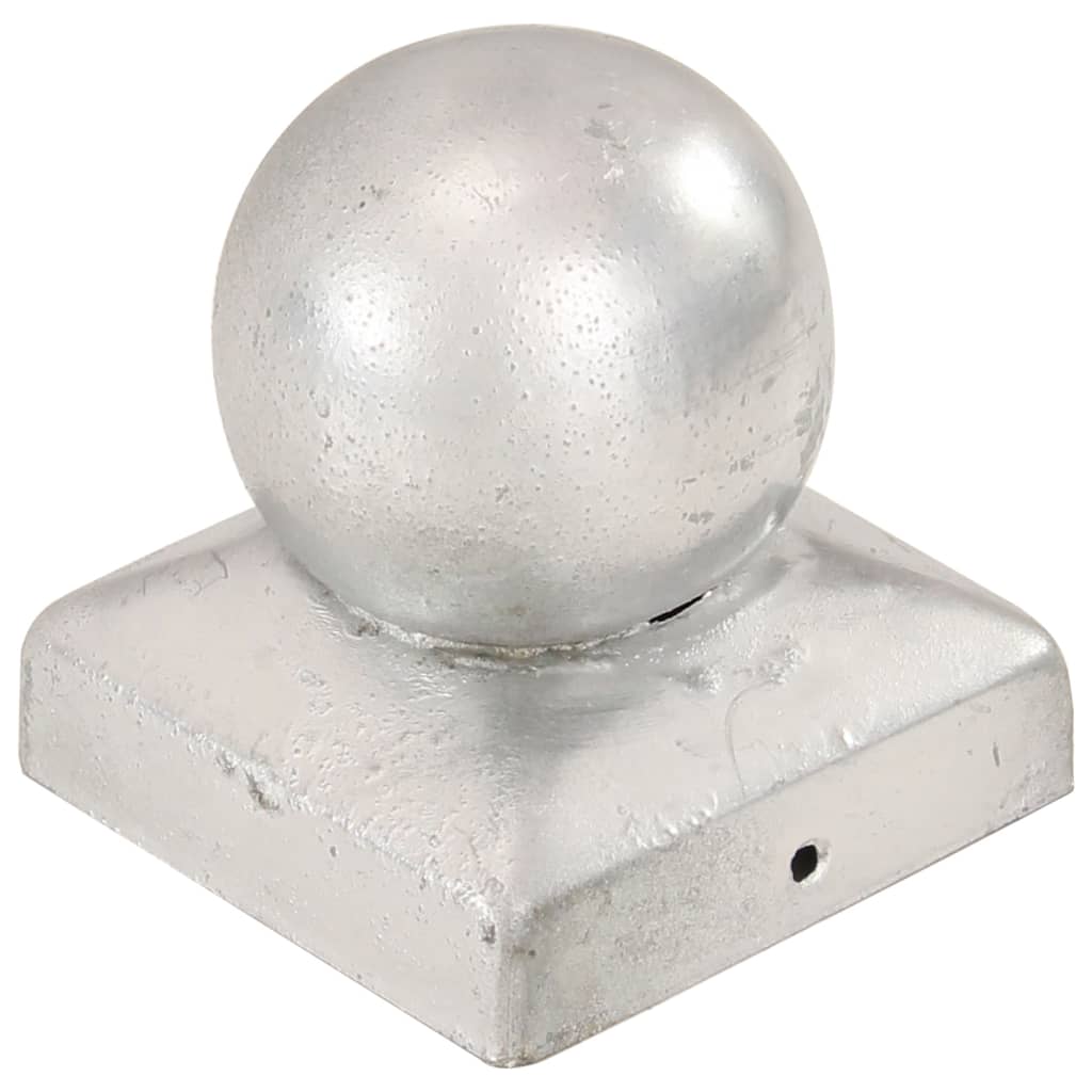 vidaXL Post Caps 6 pcs Globe Final Galvanised Metal 71x71 mm