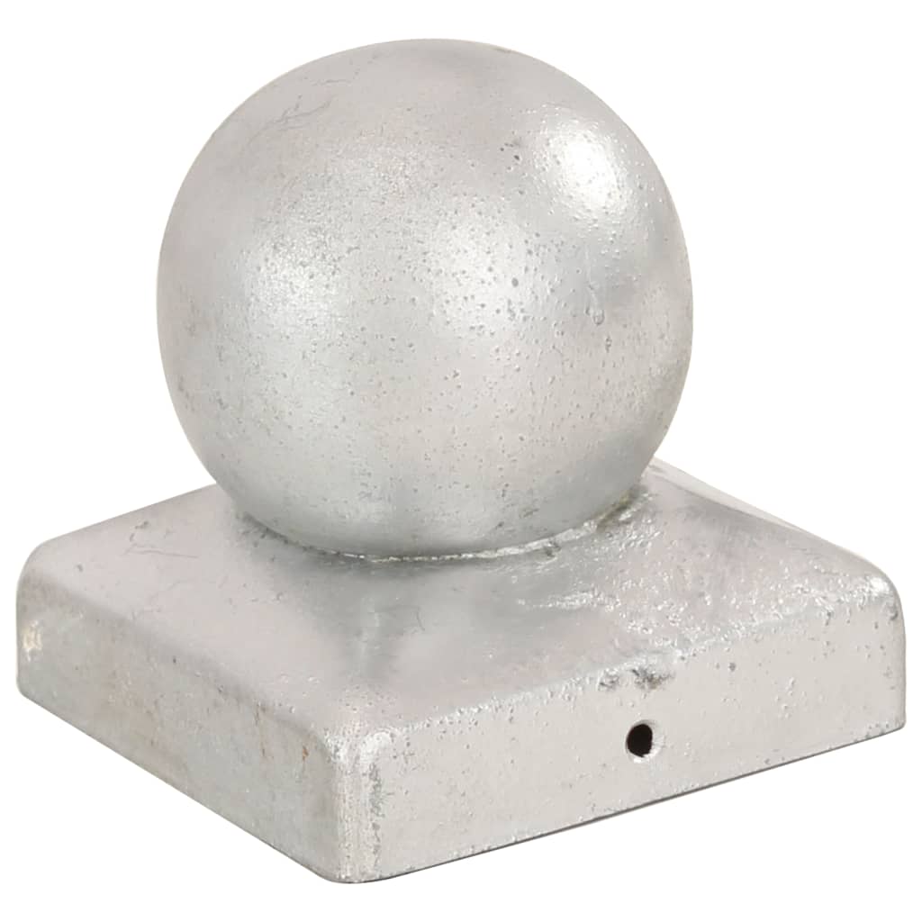 vidaXL Post Caps 6 pcs Globe Final Galvanised Metal 71x71 mm