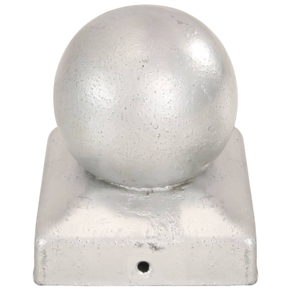 vidaXL Post Caps 6 pcs Globe Final Galvanised Metal 71x71 mm