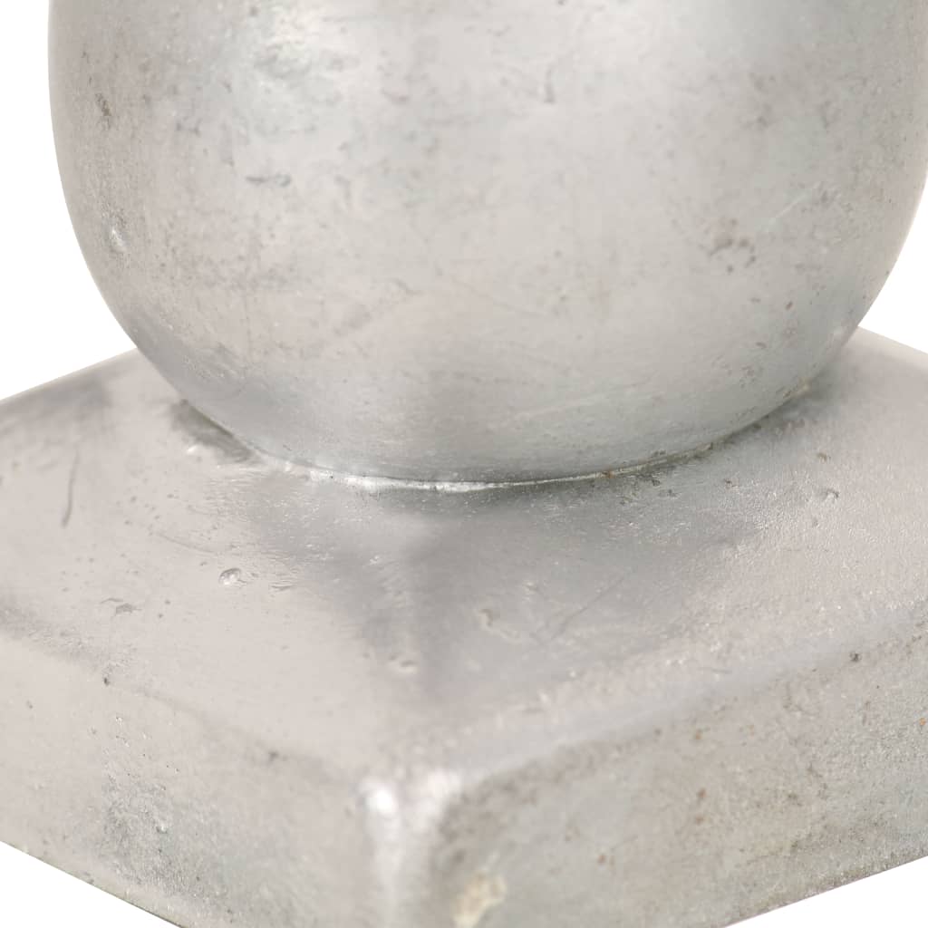 vidaXL Post Caps 6 pcs Globe Final Galvanised Metal 71x71 mm