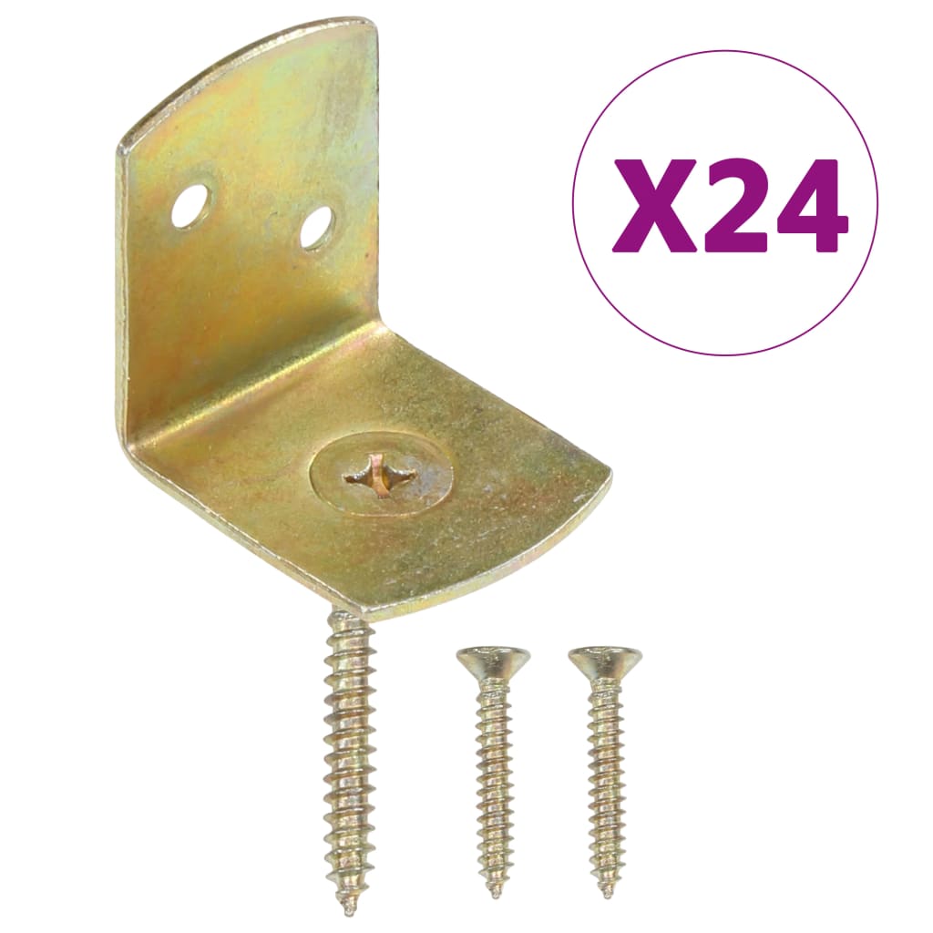 Fence Panel Brackets 24 pcs L Shaped Galvanised Metal