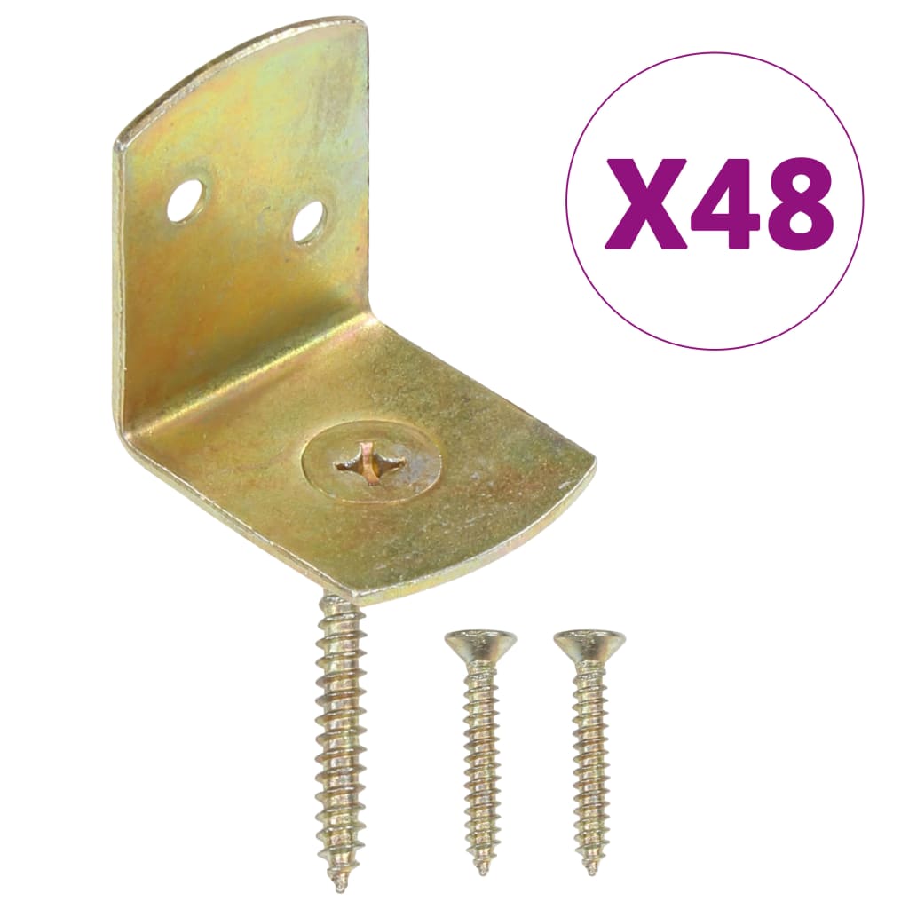 145506 vidaXL Fence Panel Brackets 48 pcs L Shaped Galvanised Metal