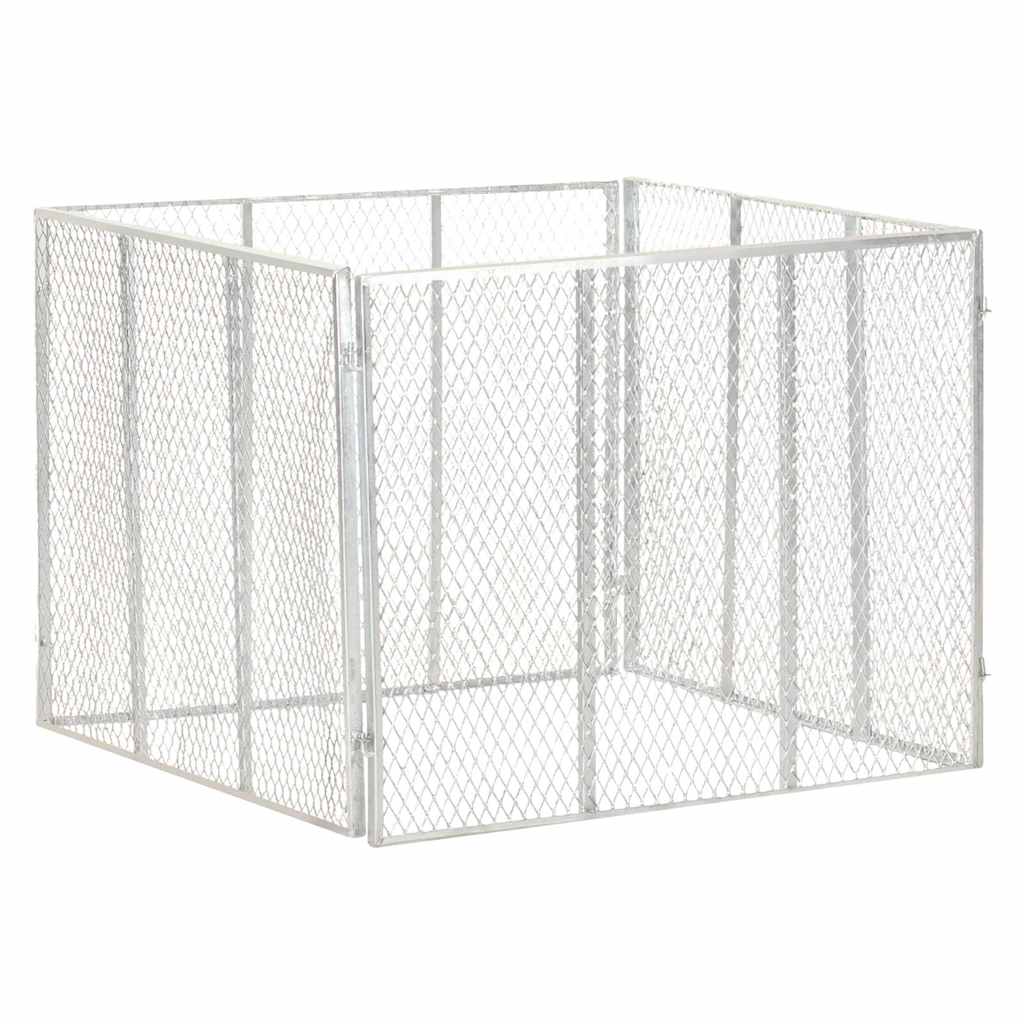 146150 vidaXL Garden Composter 100x100x77 cm Galvanised Iron