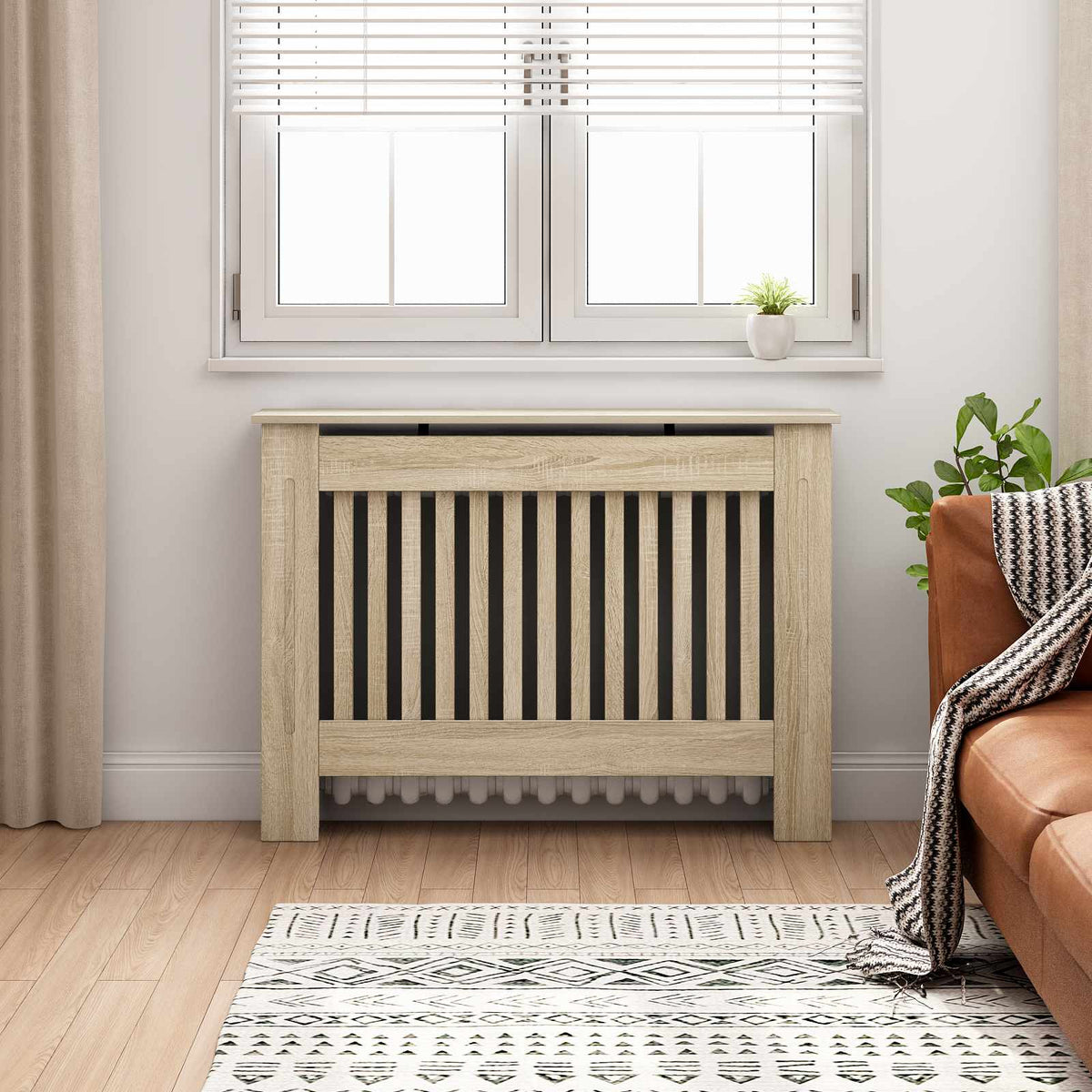 Radiator Cover 112x19x81.5 cm Engineered Wood