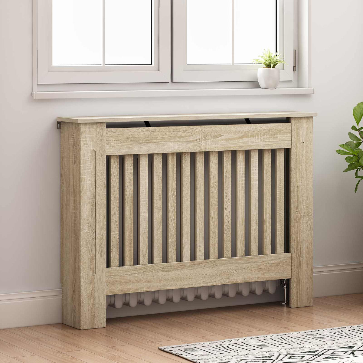 Radiator Cover 112x19x81.5 cm Engineered Wood