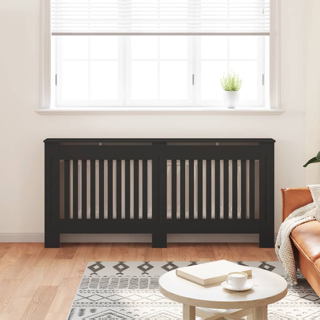 Radiator Cover Black 172x19x81.5 cm Engineered Wood
