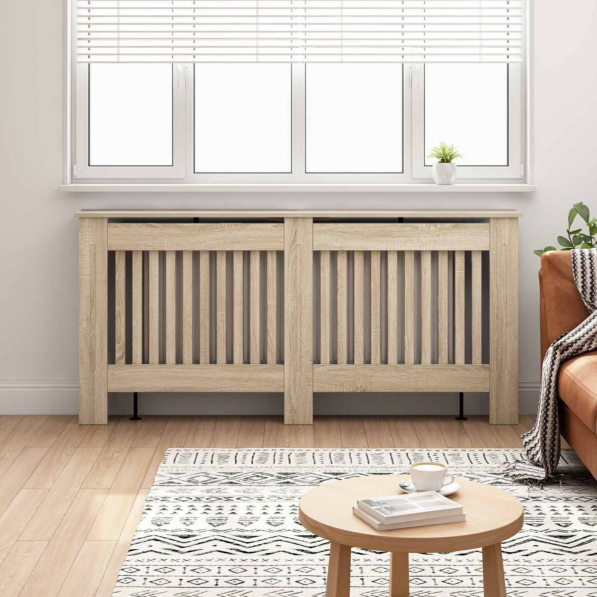 Radiator Cover 172x19x81 cm Engineered Wood