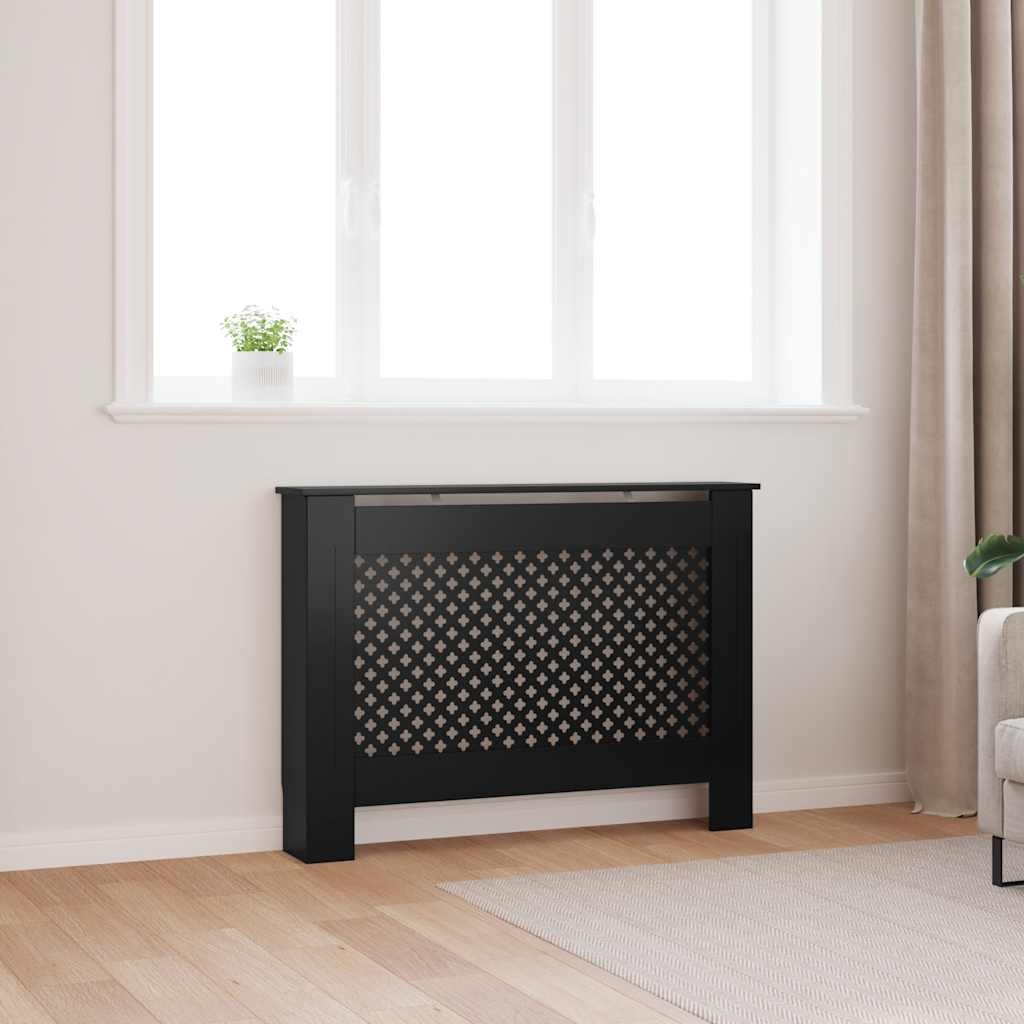 Radiator Cover Black 112x19x81.5 cm MDF