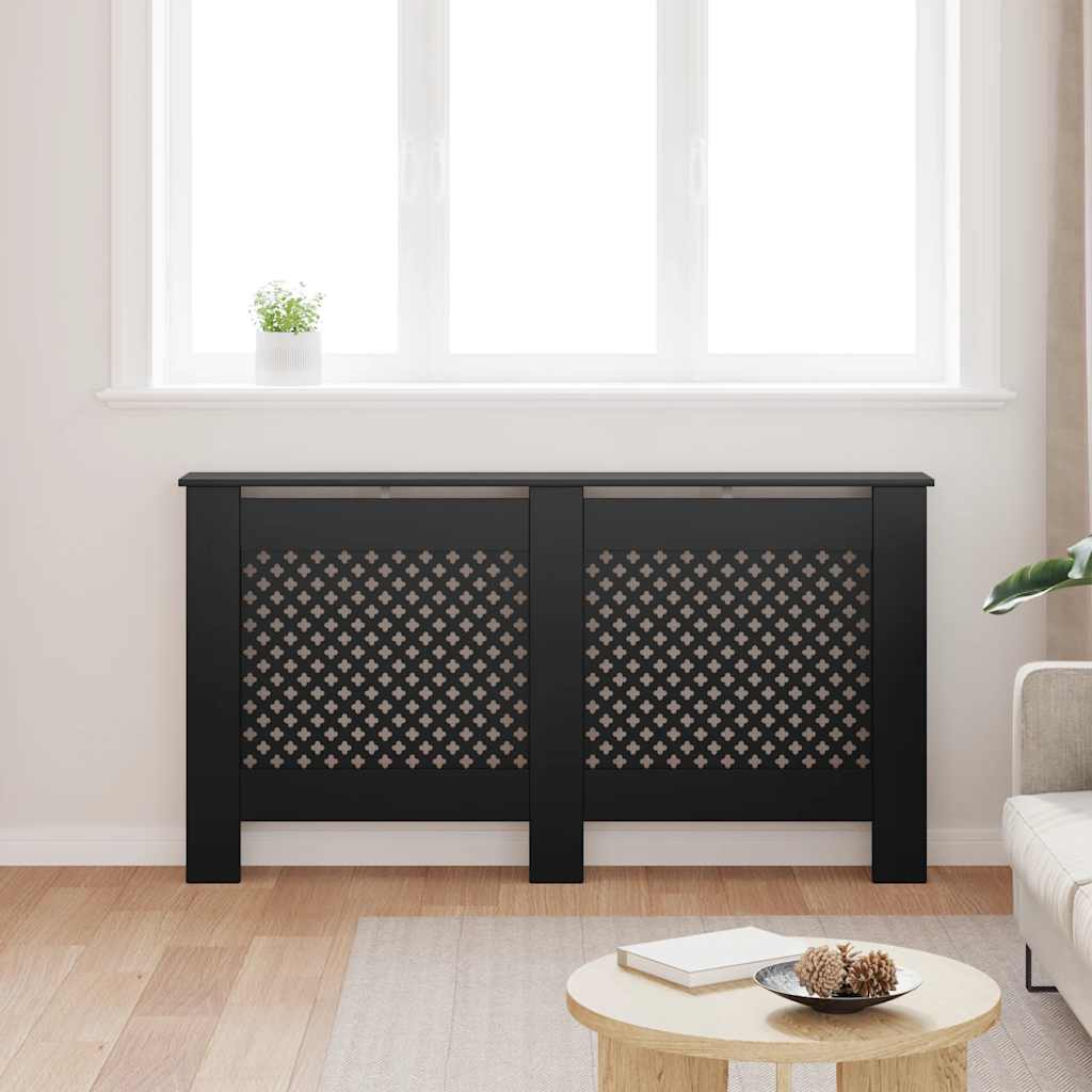 Radiator Cover Black 152x19x81.5 cm MDF