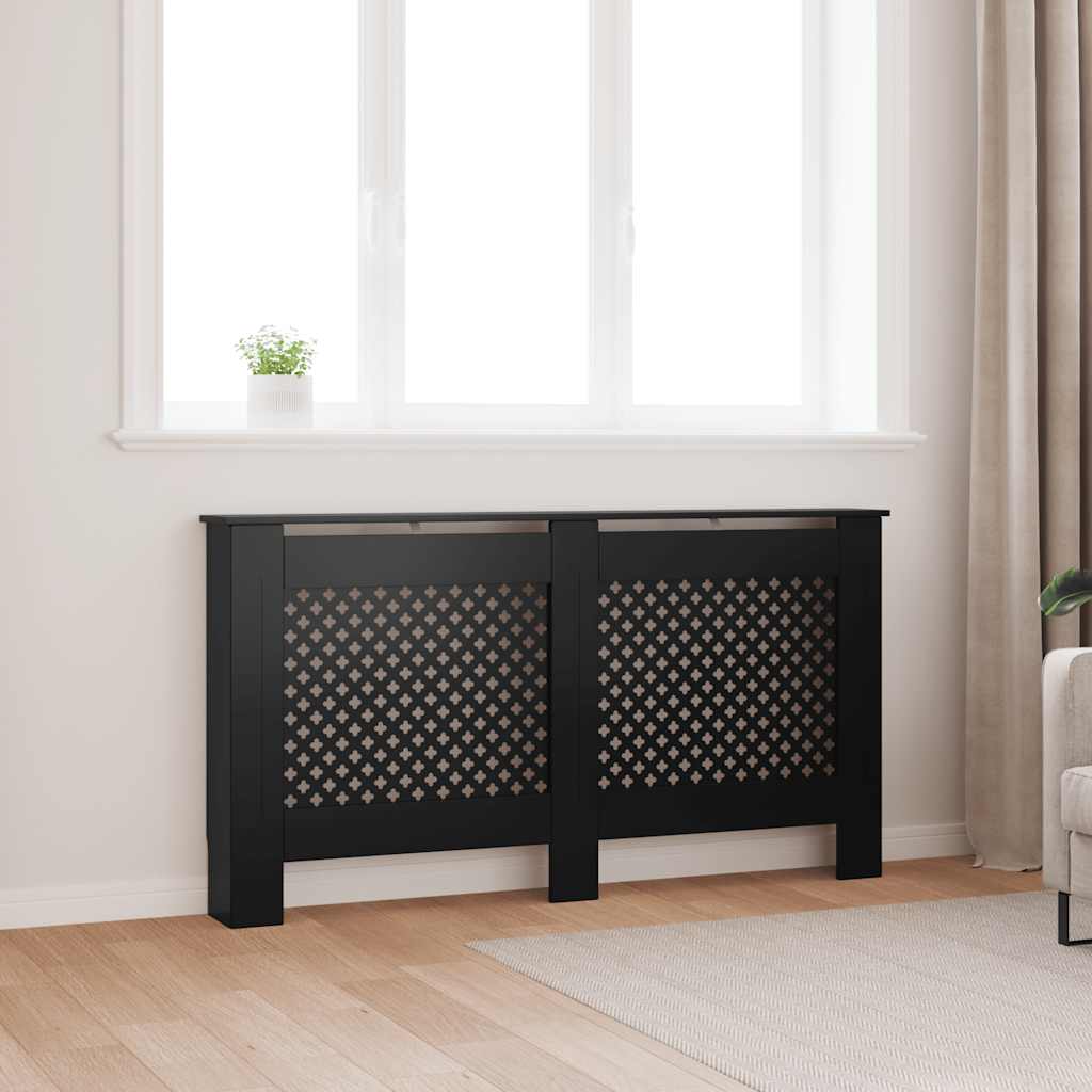 Radiator Cover Black 152x19x81.5 cm MDF