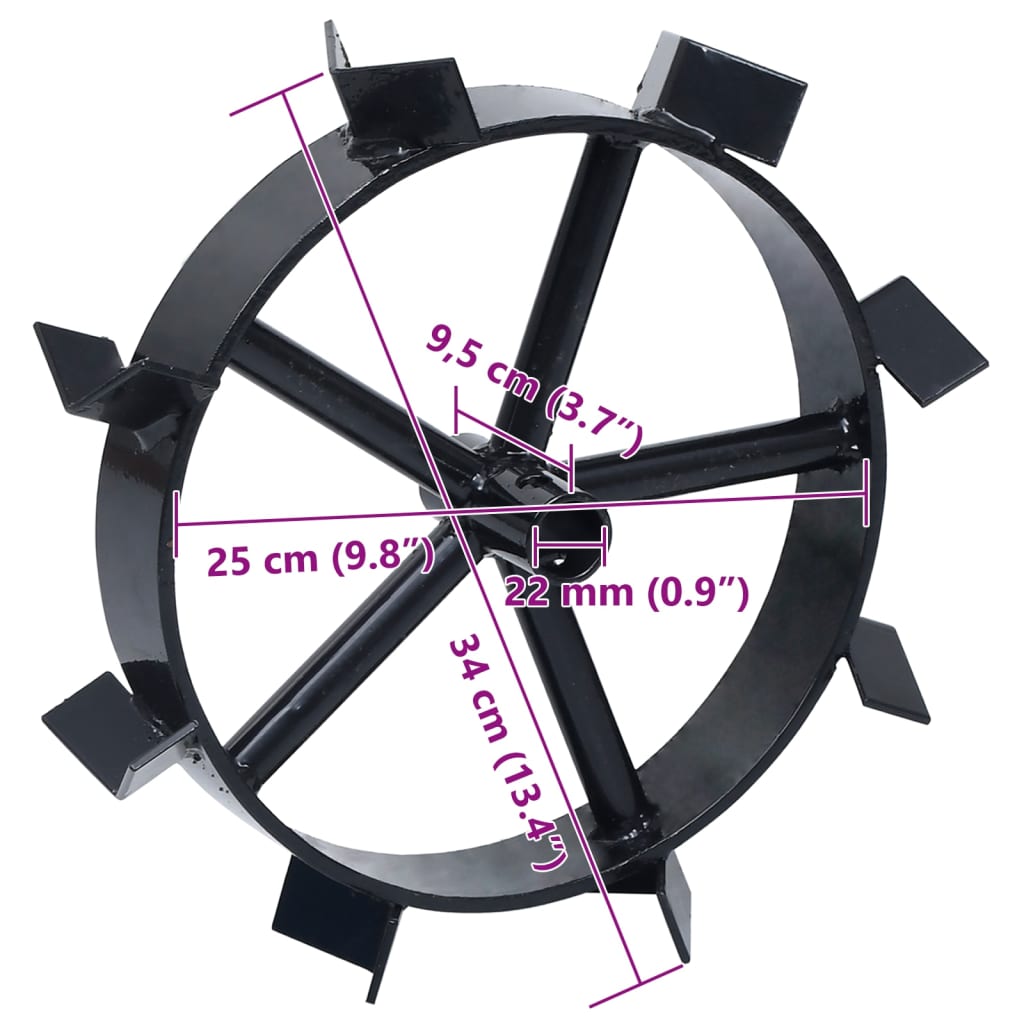 Metal Wheels for 6.5 HP Petrol Tiller 2 pcs