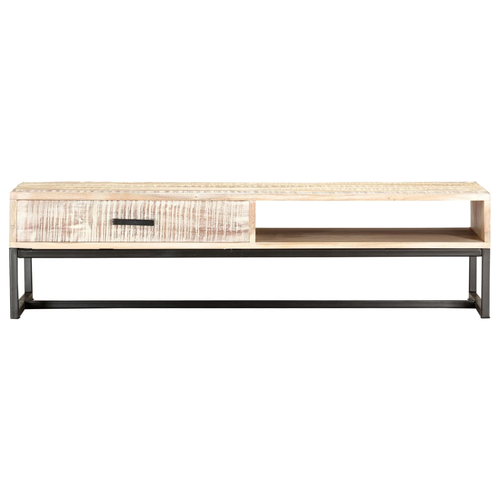 287329 vidaXL Coffee Table White 117x50x30 cm Solid Acacia Wood