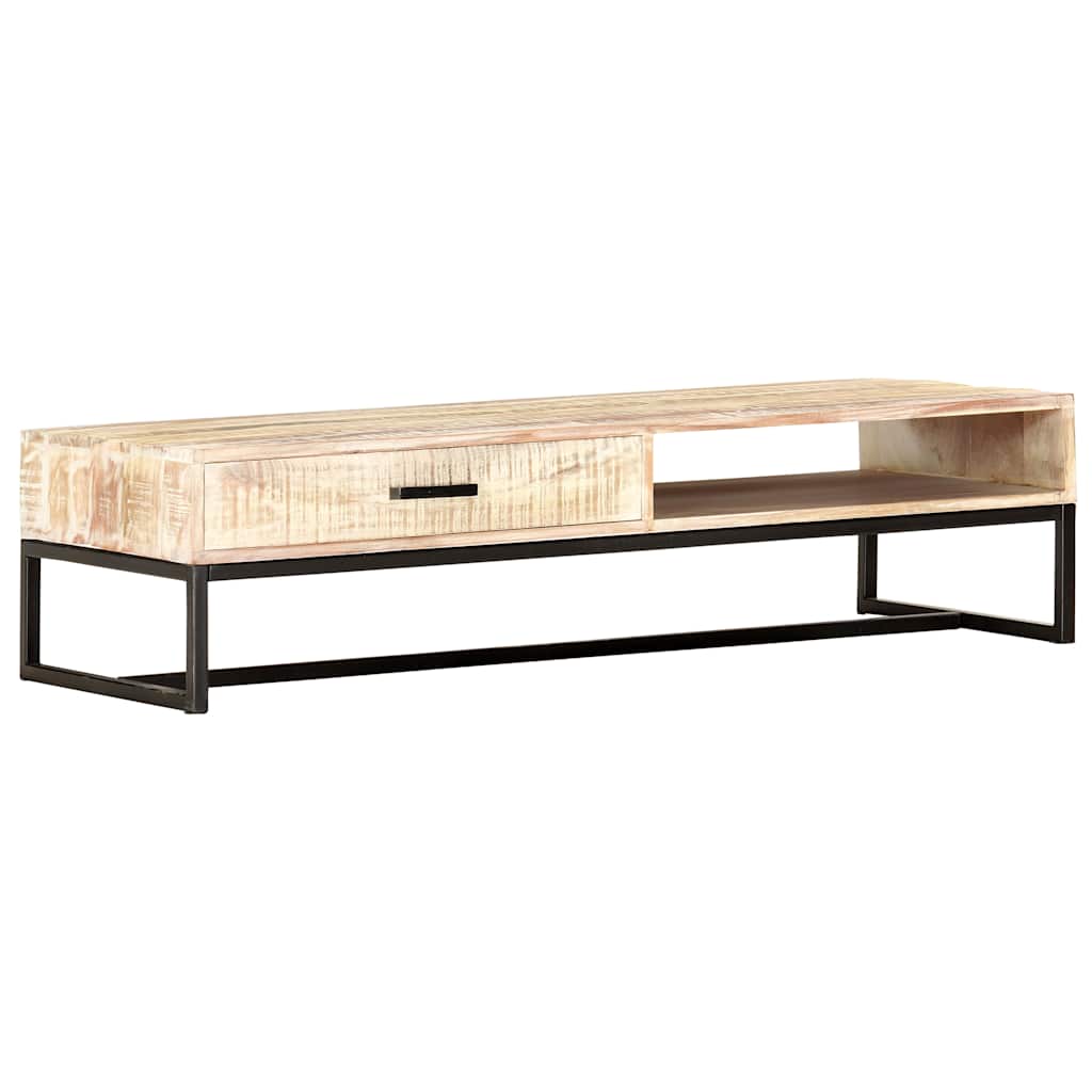 287329 vidaXL Coffee Table White 117x50x30 cm Solid Acacia Wood