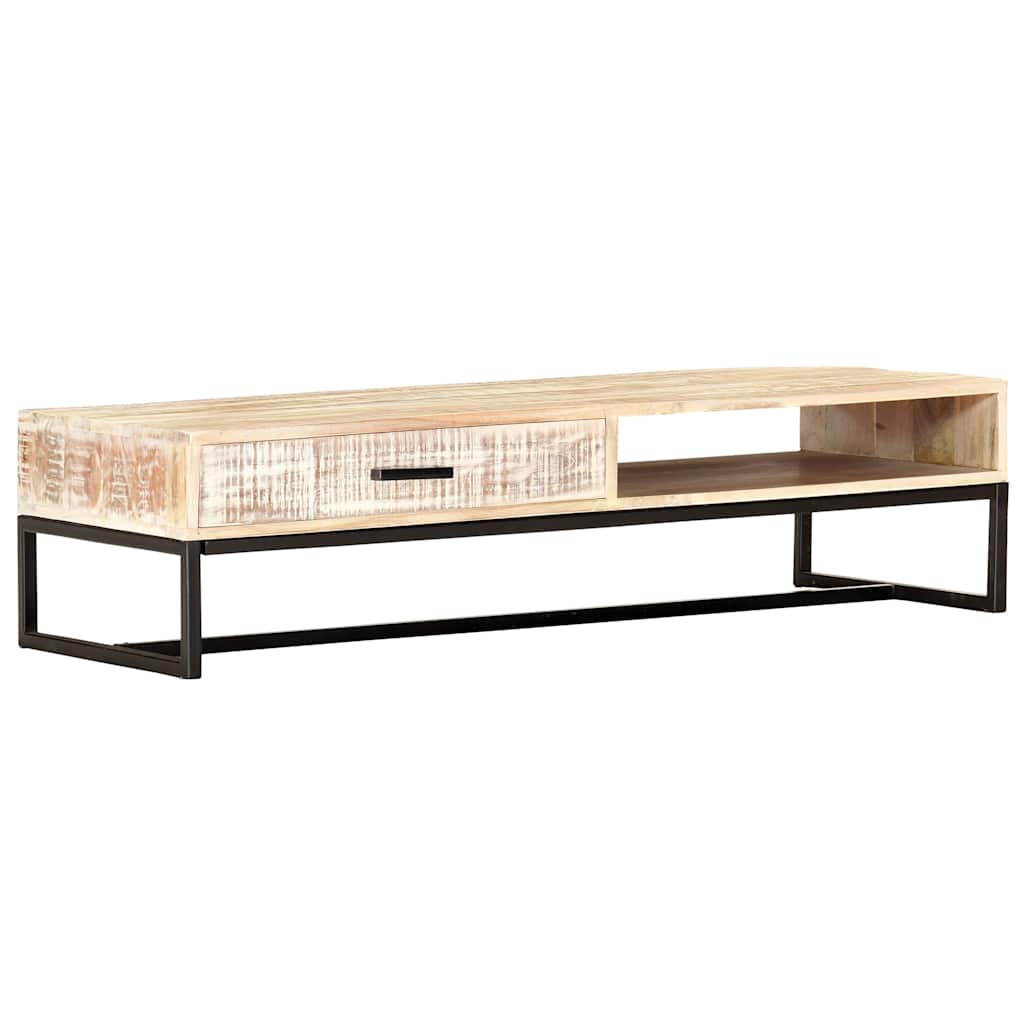 287329 vidaXL Coffee Table White 117x50x30 cm Solid Acacia Wood