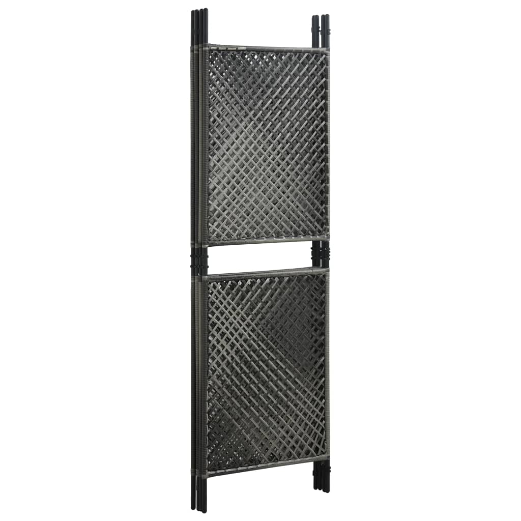 vidaXL 4-Panel Room Divider Poly Rattan Anthracite 240x200 cm