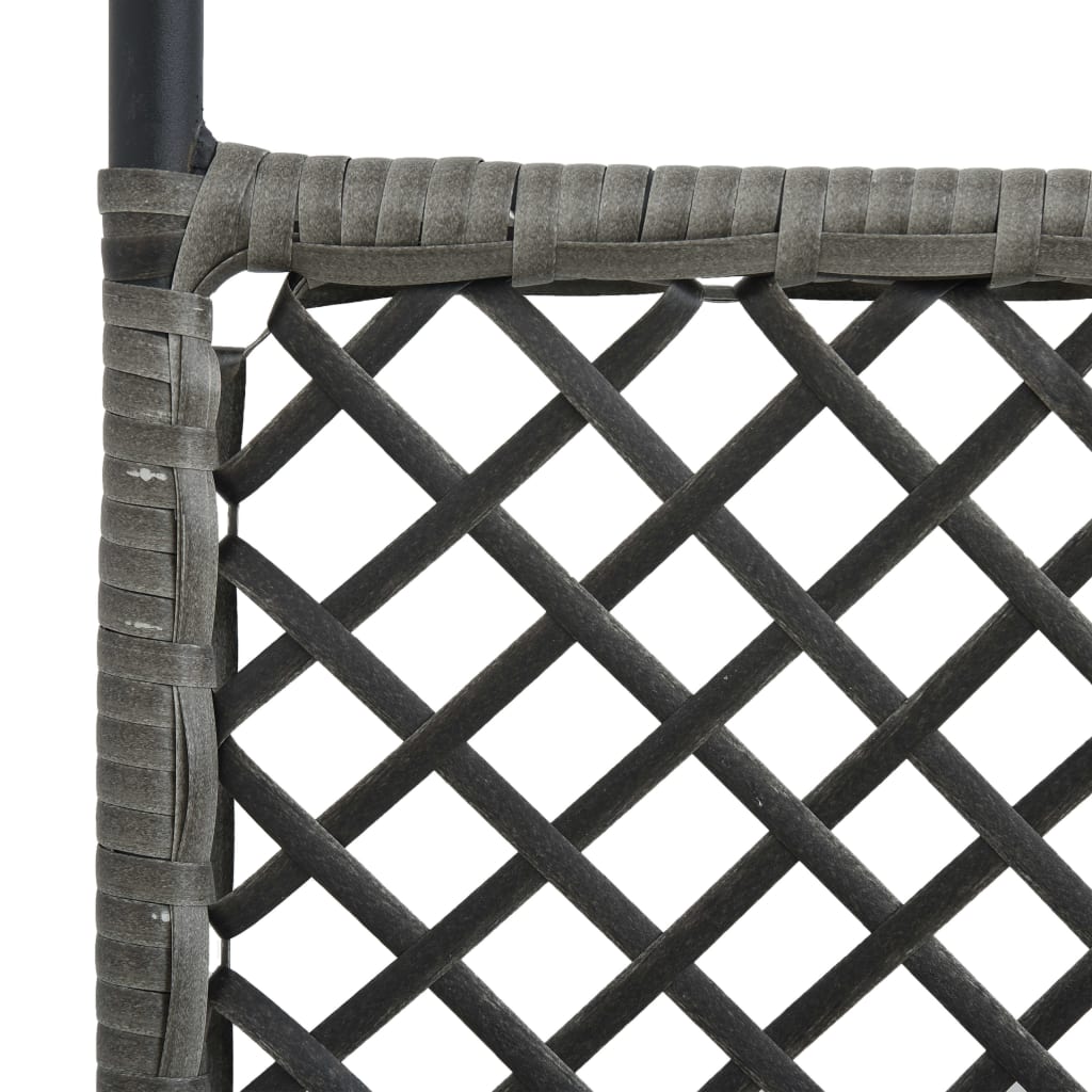 vidaXL 4-Panel Room Divider Poly Rattan Anthracite 240x200 cm