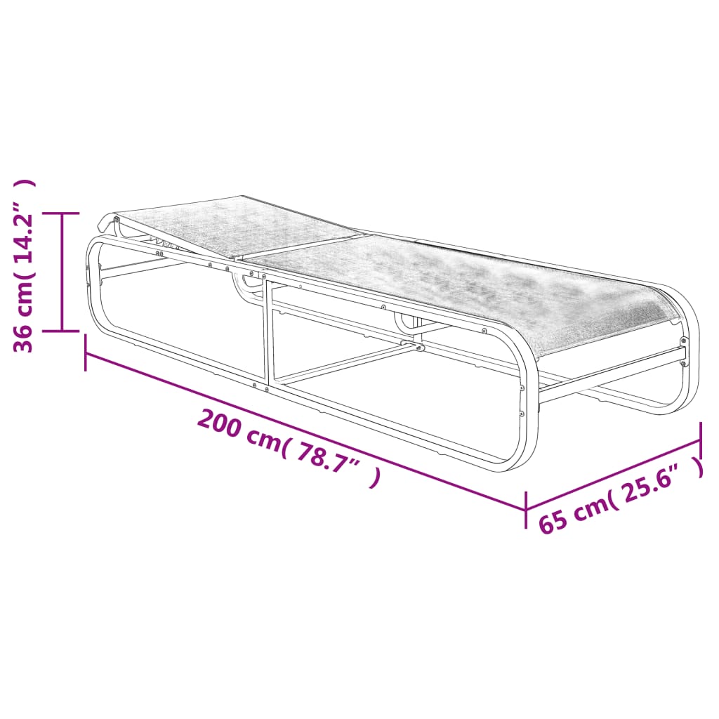 vidaXL Sun Loungers 2 pcs with Table Textilene and Aluminium