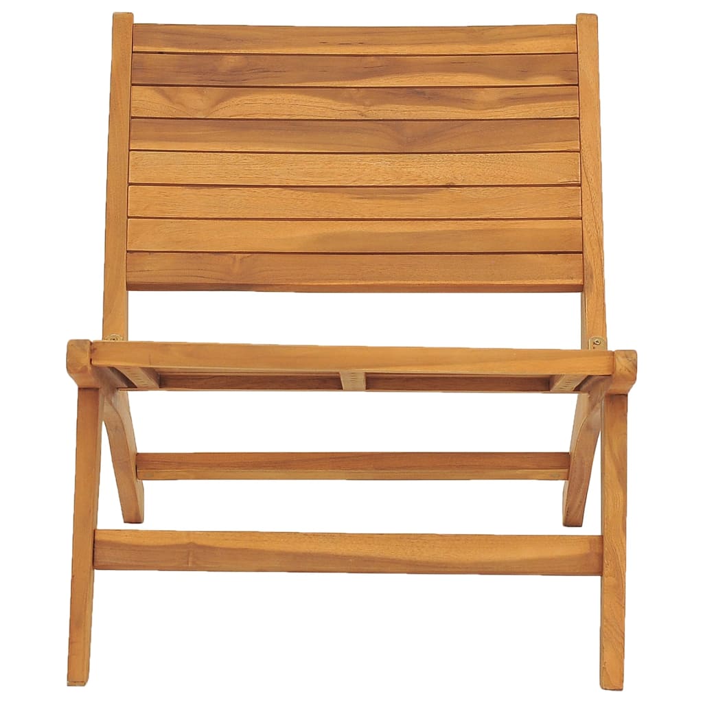 Chaise de jardin avec repose-pieds en bois de teck massif