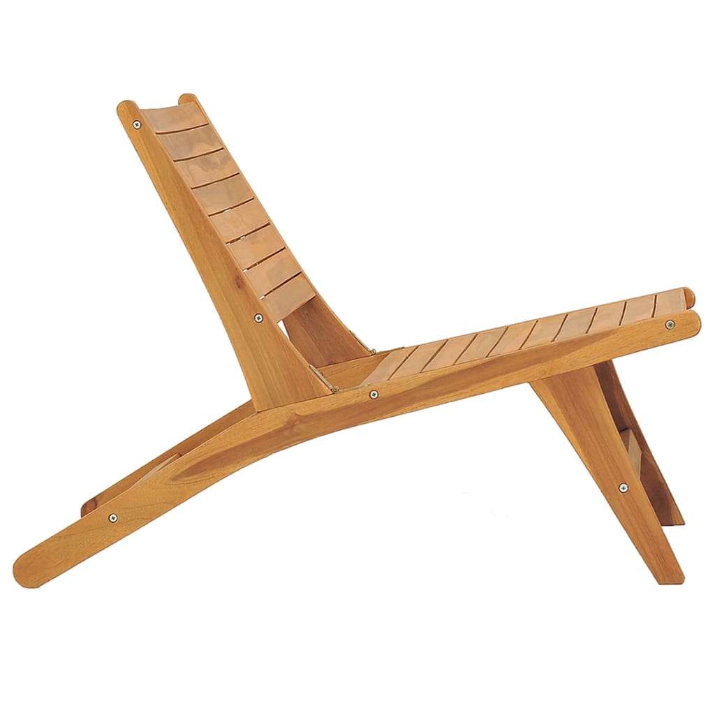 Chaise de jardin avec repose-pieds en bois de teck massif