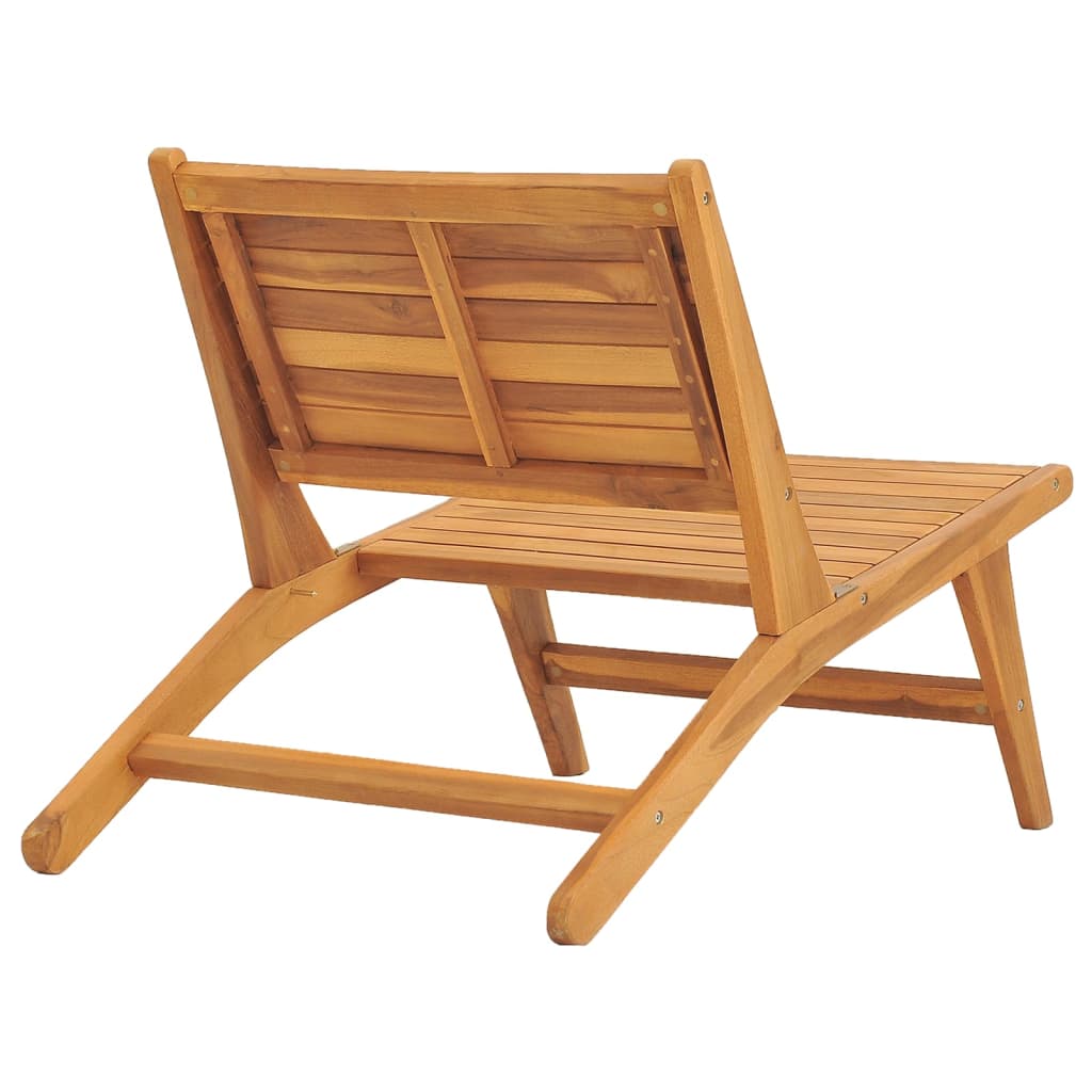 Chaise de jardin avec repose-pieds en bois de teck massif