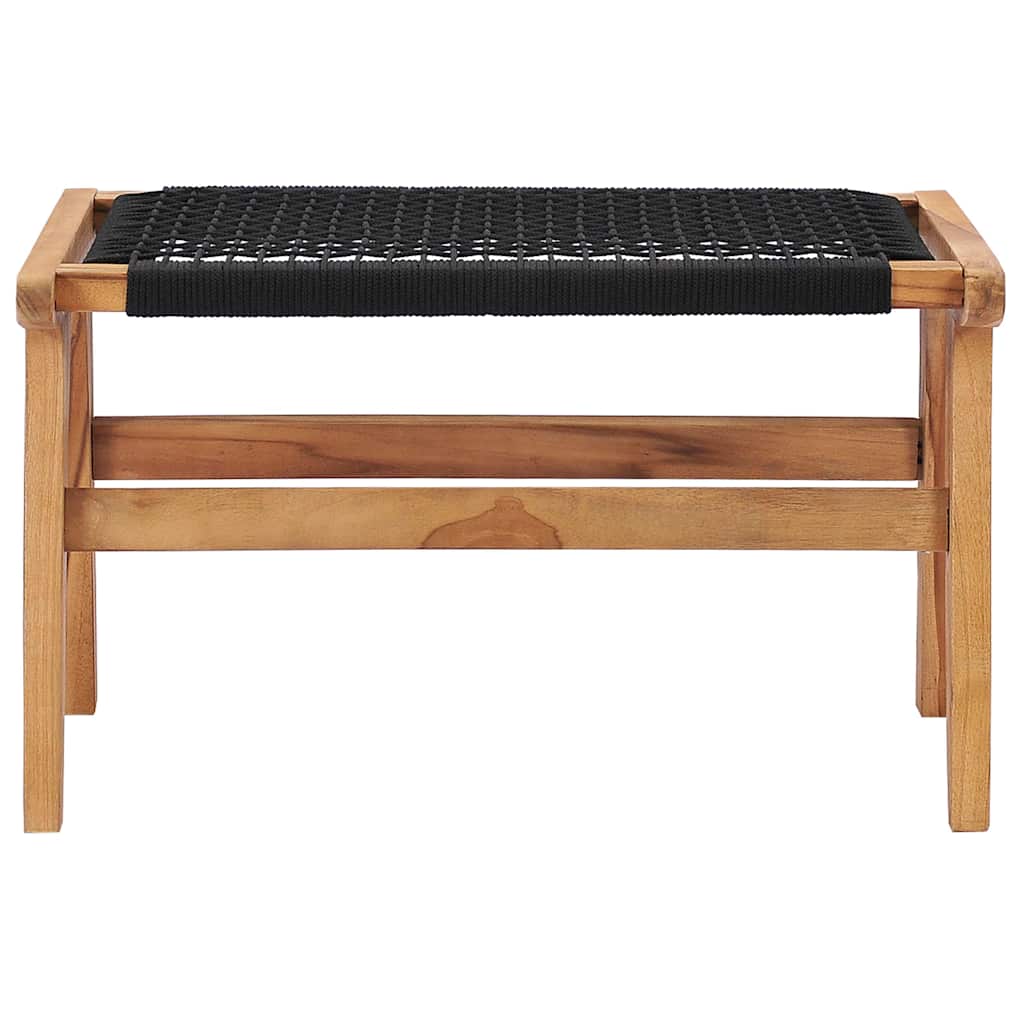 49368 vidaXL Sun Lounger with Footrest Solid Teak Wood and Rope