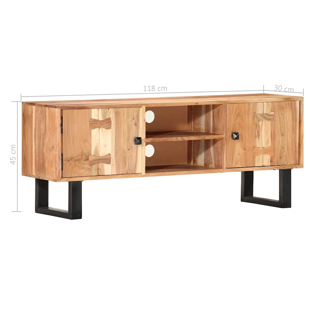 287341 vidaXL TV Cabinet 118x30x45 cm Solid Acacia Wood