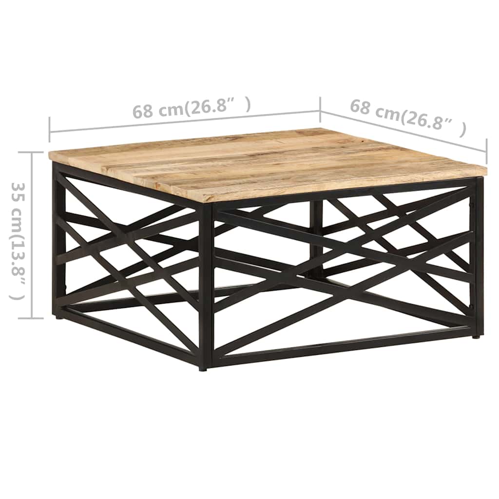 287364 vidaXL Coffee Table 68x68x35 cm Solid Mango Wood