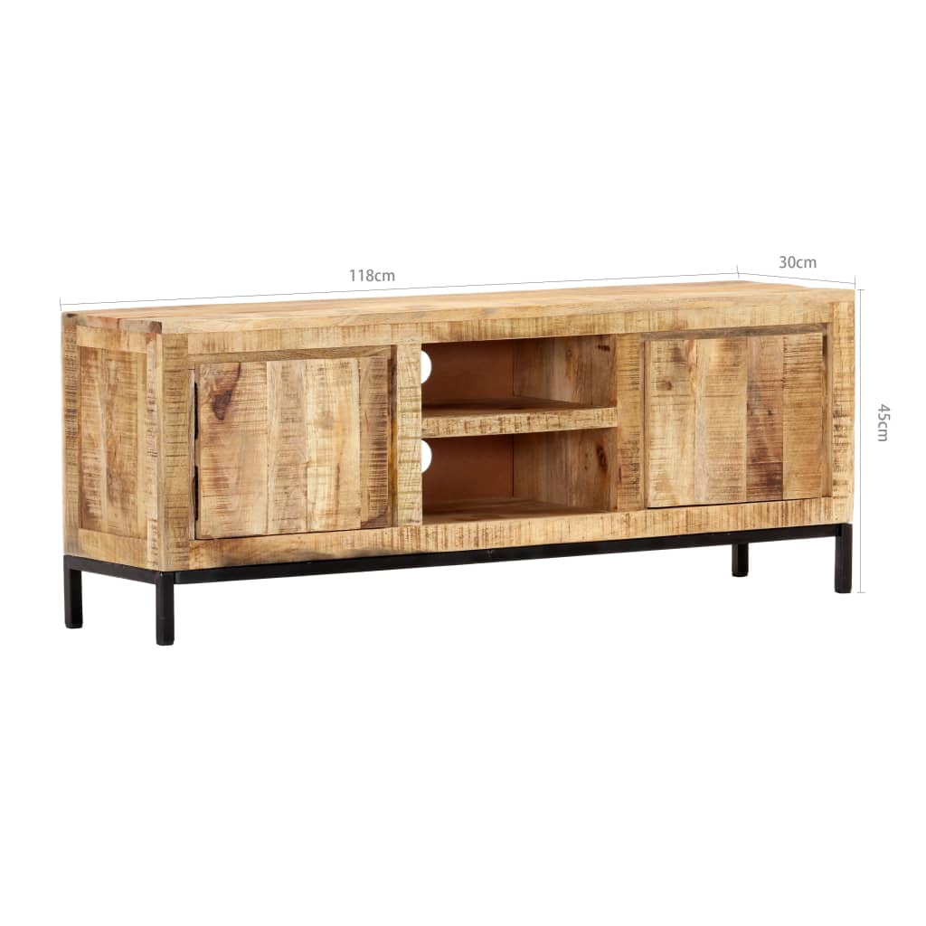 vidaXL TV Cabinet 118x30x45 cm Solid Mango Wood