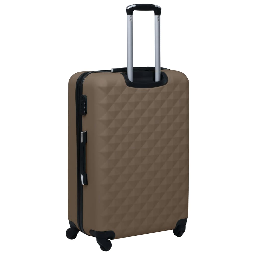 vidaXL Hardcase Trolley Set 3 pcs Brown ABS