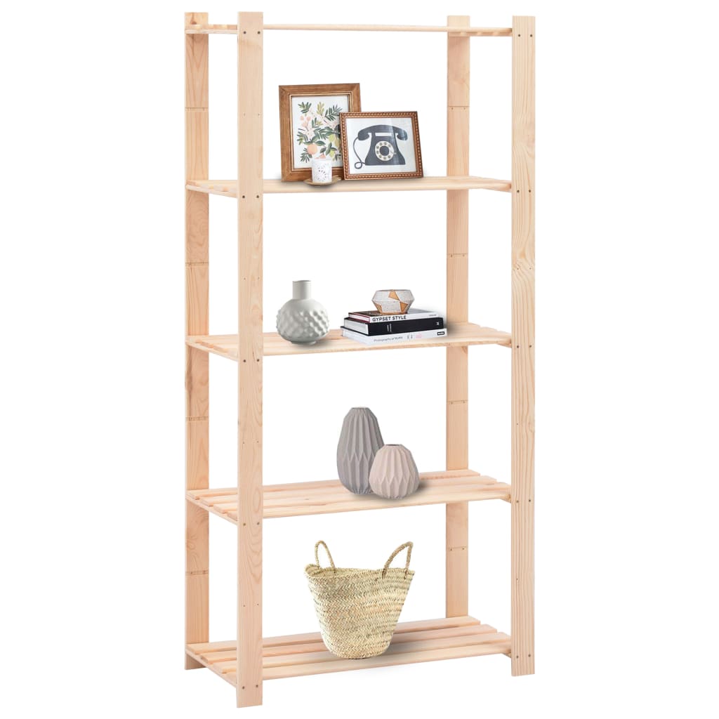 vidaXL 5-Tier Storage Racks 3 pcs 80x38x170 cm Solid Pinewood 250 kg