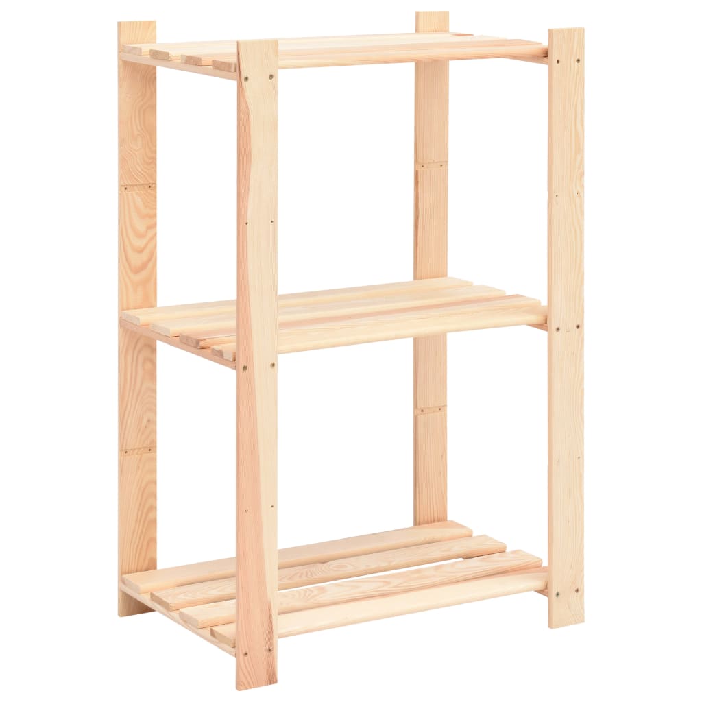 vidaXL 3-Tier Storage Racks 10 pcs 60x38x90 cm Solid Pinewood 150 kg