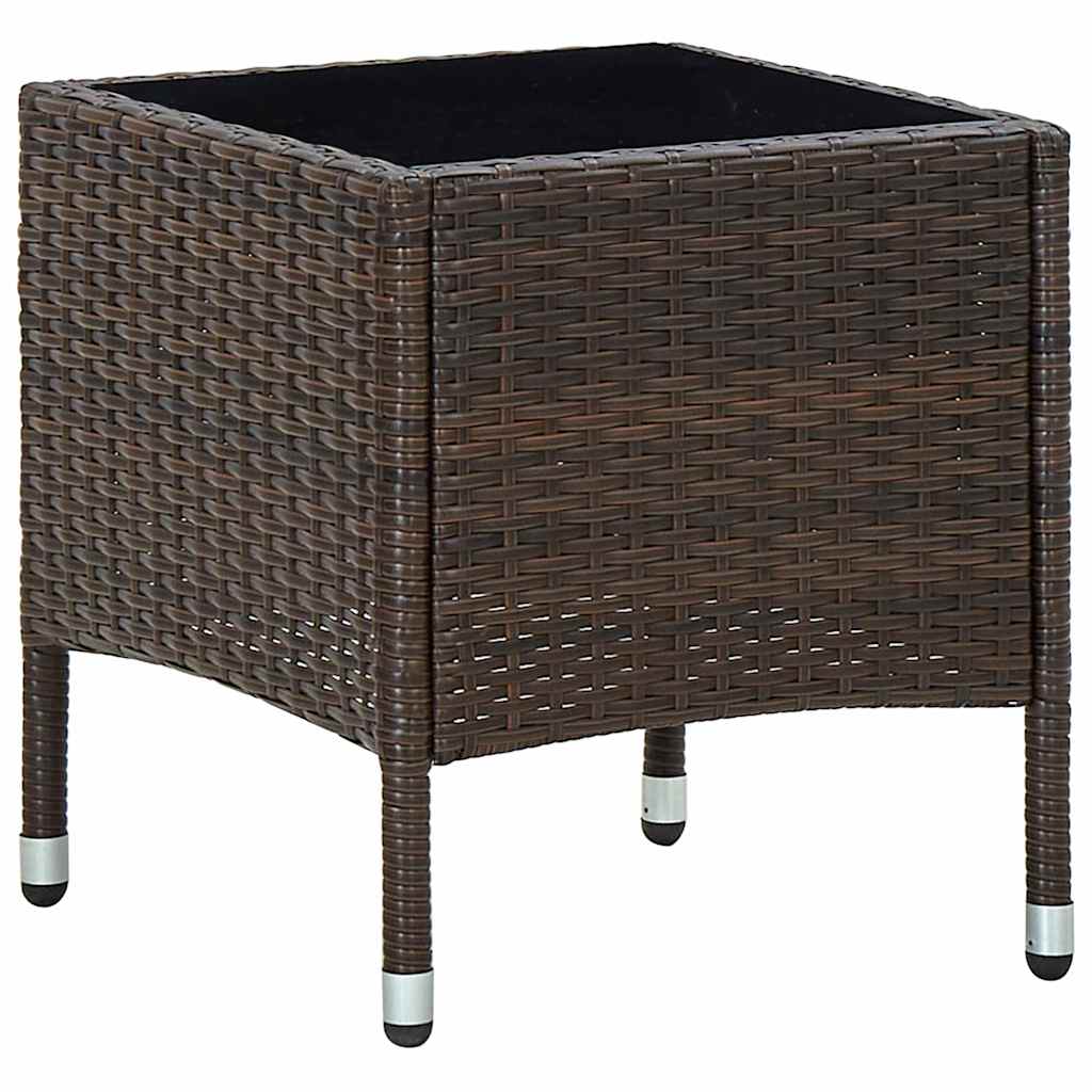 45900 vidaXL Garden Table Brown 40x40x45 cm Poly Rattan