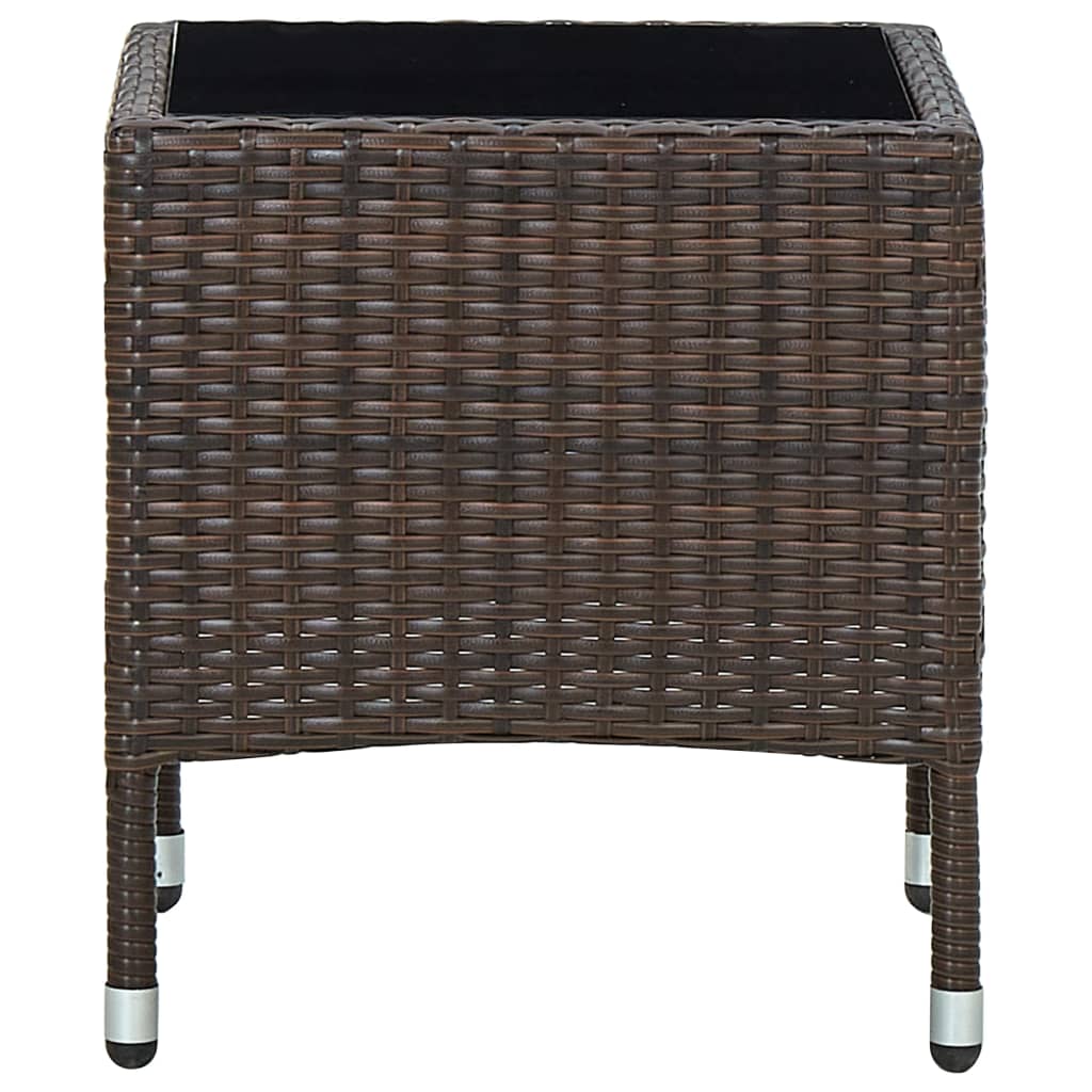 vidaXL Garden Table Brown 40x40x45 cm Poly Rattan