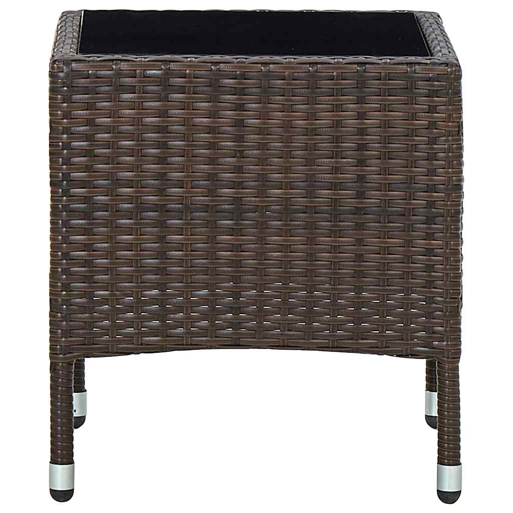 45900 vidaXL Garden Table Brown 40x40x45 cm Poly Rattan