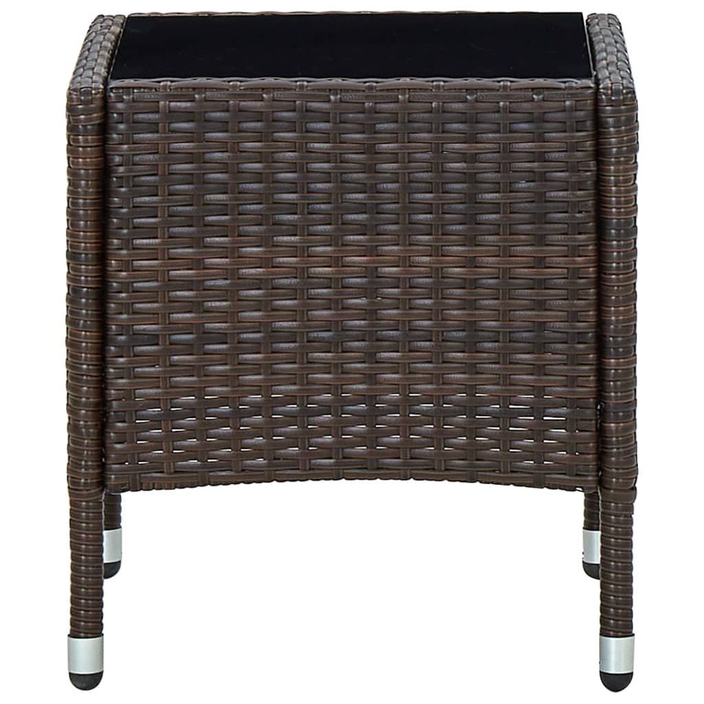 vidaXL Garden Table Brown 40x40x45 cm Poly Rattan