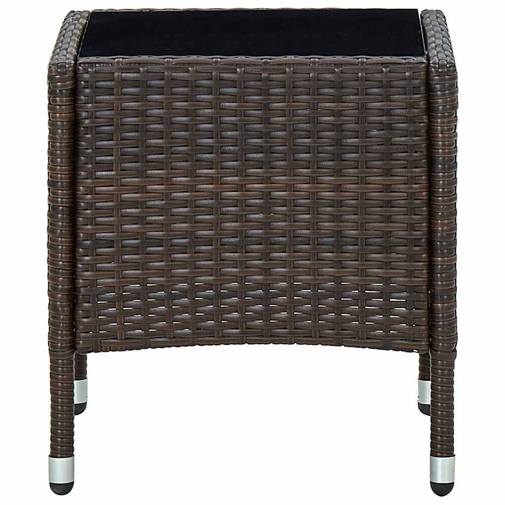 45900 vidaXL Garden Table Brown 40x40x45 cm Poly Rattan