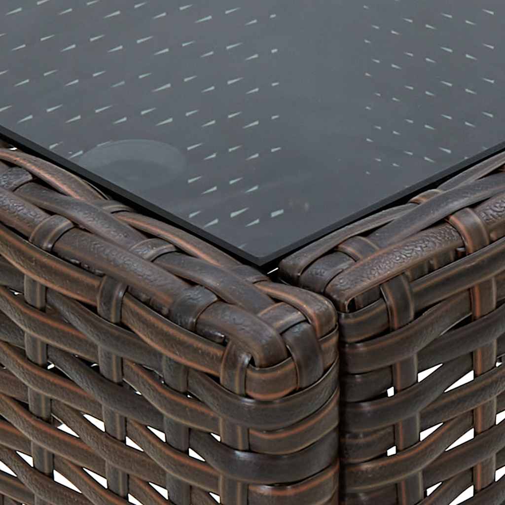 45900 vidaXL Garden Table Brown 40x40x45 cm Poly Rattan