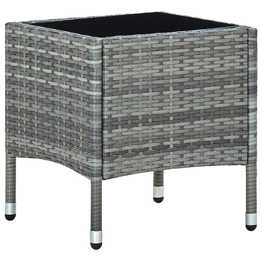 vidaXL Garden Table Grey 40x40x45 cm Poly Rattan