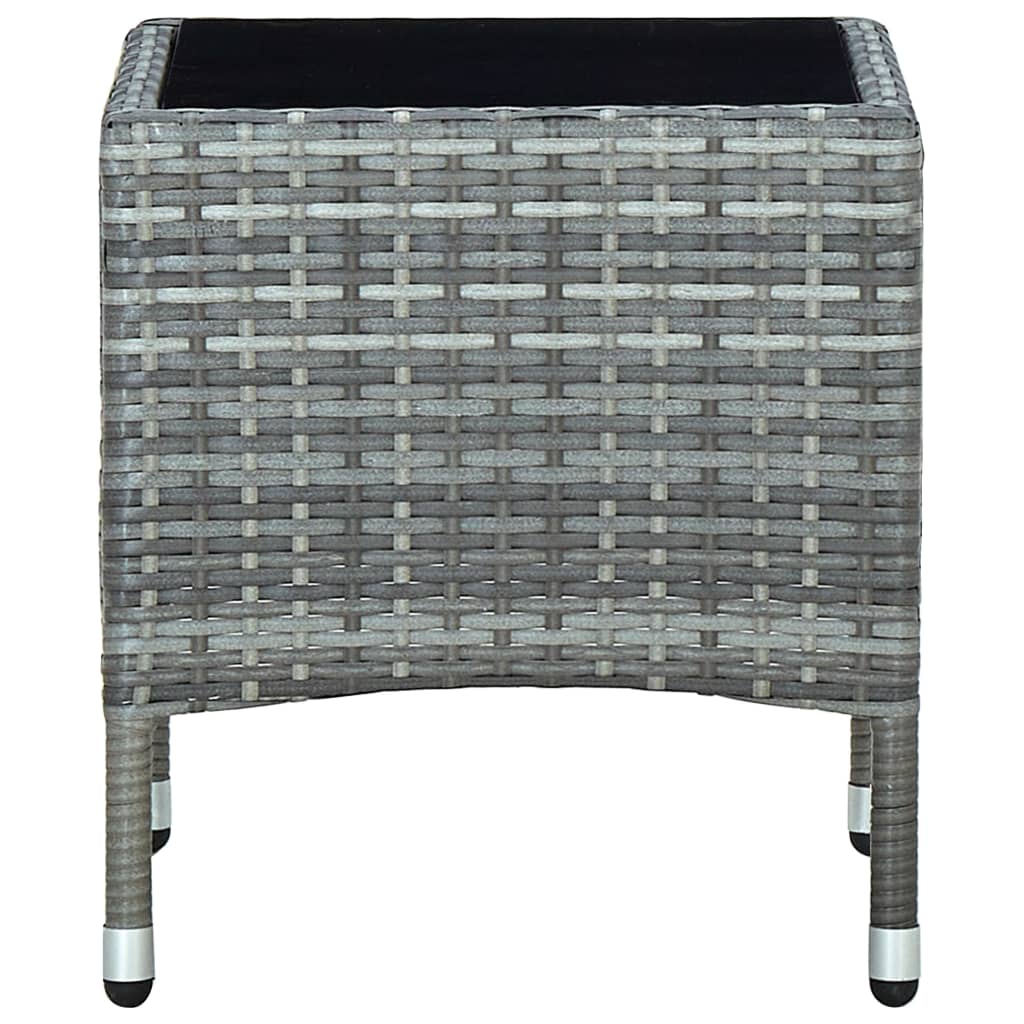 vidaXL Garden Table Grey 40x40x45 cm Poly Rattan