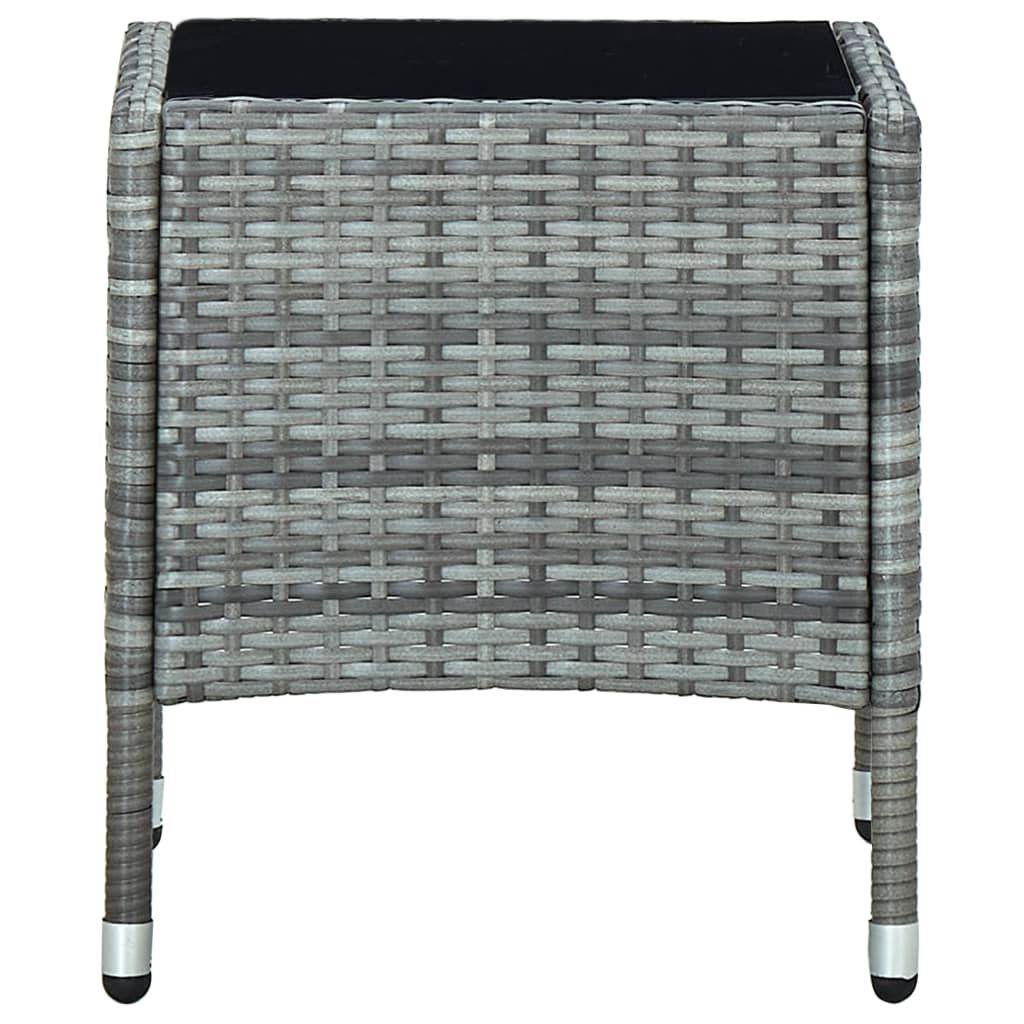 vidaXL Garden Table Grey 40x40x45 cm Poly Rattan