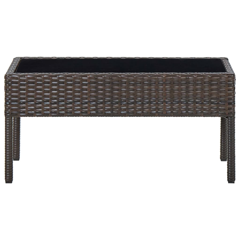 vidaXL Garden Table Brown 75x40x37 cm Poly Rattan