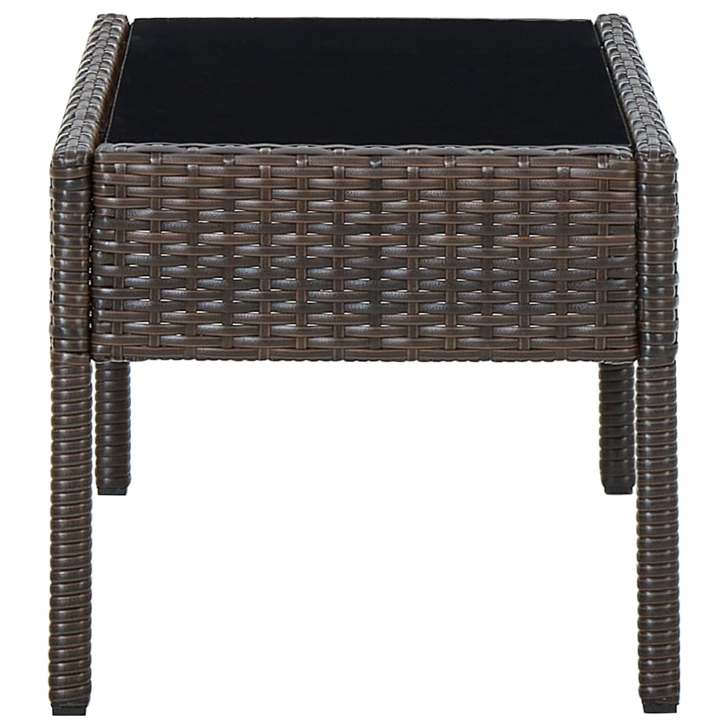 vidaXL Garden Table Brown 75x40x37 cm Poly Rattan