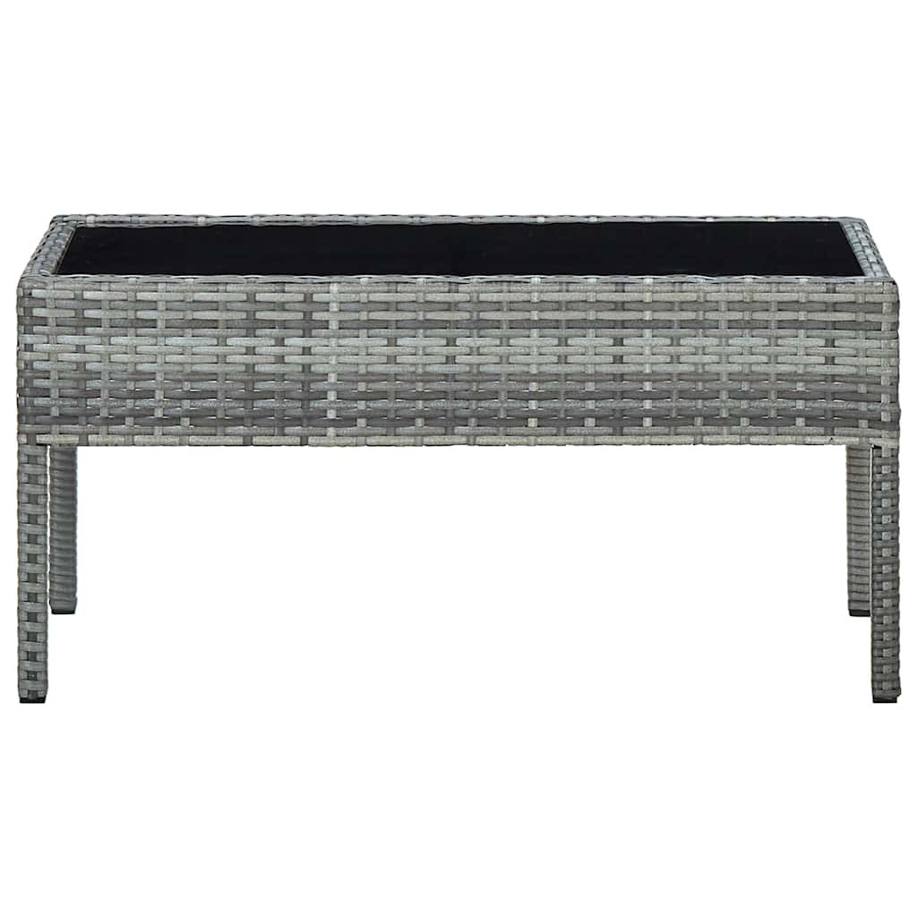 45905 vidaXL Garden Table Grey 75x40x37 cm Poly Rattan