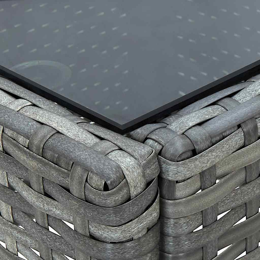 45905 vidaXL Garden Table Grey 75x40x37 cm Poly Rattan